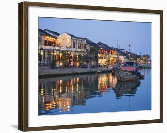 Vietnam, Hoi An, Evening View of Town Skyline and Hoai River-Steve Vidler-Framed Photographic Print