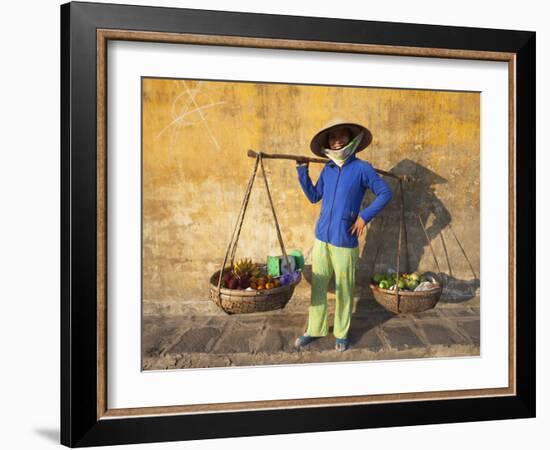 Vietnam, Hoi An, Fruit Vendor-Steve Vidler-Framed Photographic Print