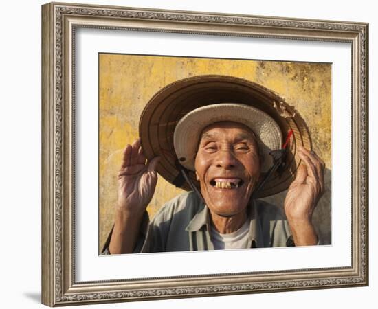 Vietnam, Hoi An, Portrait of Elderly Fisherman-Steve Vidler-Framed Photographic Print