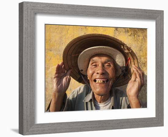 Vietnam, Hoi An, Portrait of Elderly Fisherman-Steve Vidler-Framed Photographic Print