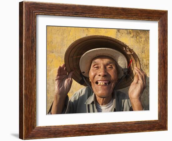 Vietnam, Hoi An, Portrait of Elderly Fisherman-Steve Vidler-Framed Photographic Print