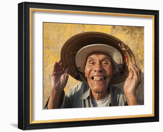 Vietnam, Hoi An, Portrait of Elderly Fisherman-Steve Vidler-Framed Photographic Print