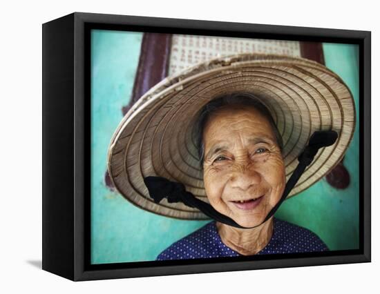 Vietnam, Hoi An, Portrait of Elderly Woman-Steve Vidler-Framed Premier Image Canvas