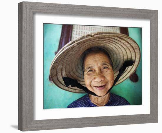 Vietnam, Hoi An, Portrait of Elderly Woman-Steve Vidler-Framed Photographic Print