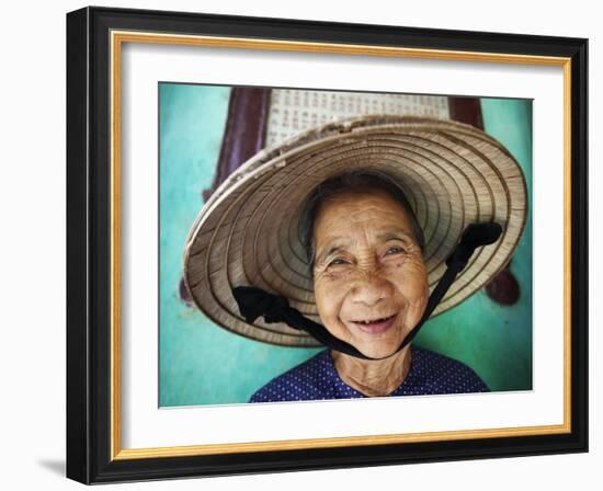 Vietnam, Hoi An, Portrait of Elderly Woman-Steve Vidler-Framed Photographic Print