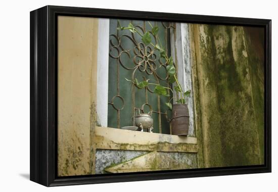 Vietnam, Hoi An, Quang Nam. Window at Quan Congs Temple-Kevin Oke-Framed Premier Image Canvas