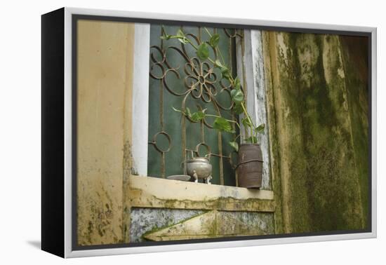 Vietnam, Hoi An, Quang Nam. Window at Quan Congs Temple-Kevin Oke-Framed Premier Image Canvas