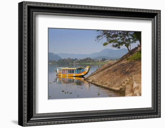 Vietnam, Hue. Dragon Excursion Boats, Perfume River-Walter Bibikow-Framed Photographic Print
