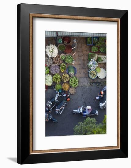 Vietnam, Mekong Delta. Can Tho, Elevated View of City Market-Walter Bibikow-Framed Photographic Print