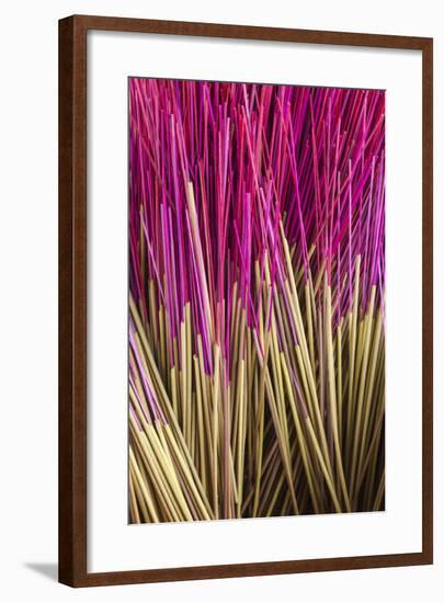 Vietnam, Mekong Delta. Chau Doc, Chau Phu Temple, Joss Sticks-Walter Bibikow-Framed Photographic Print