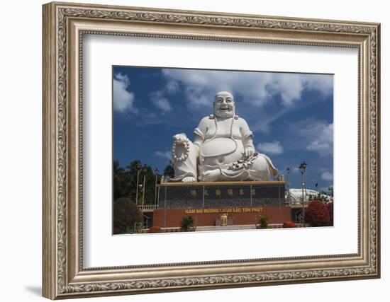 Vietnam, Mekong Delta. My Tho, Vinh Trang Pagoda, Giant Sitting Buddha Statue-Walter Bibikow-Framed Photographic Print