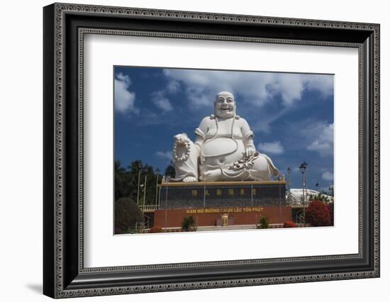 Vietnam, Mekong Delta. My Tho, Vinh Trang Pagoda, Giant Sitting Buddha Statue-Walter Bibikow-Framed Photographic Print