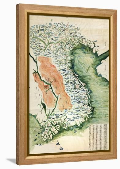 Vietnam - Panoramic Map-Lantern Press-Framed Stretched Canvas