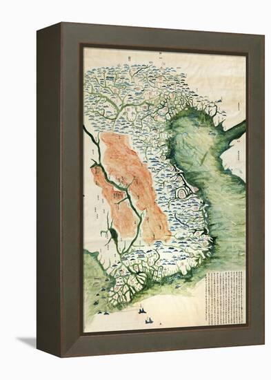 Vietnam - Panoramic Map-Lantern Press-Framed Stretched Canvas