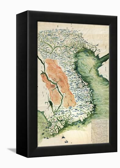 Vietnam - Panoramic Map-Lantern Press-Framed Stretched Canvas