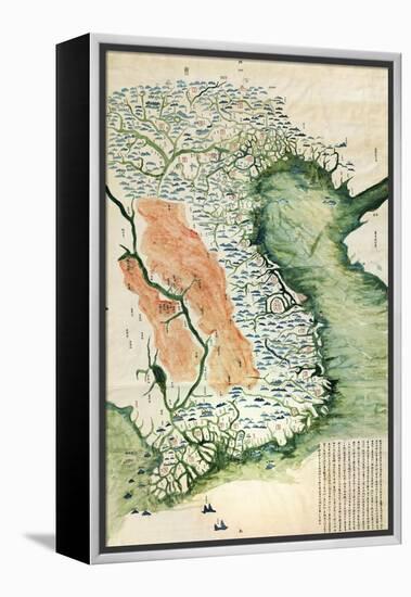 Vietnam - Panoramic Map-Lantern Press-Framed Stretched Canvas