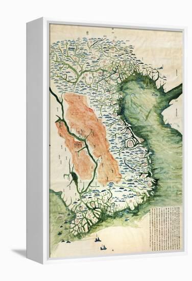 Vietnam - Panoramic Map-Lantern Press-Framed Stretched Canvas