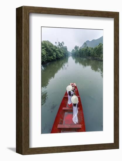 Vietnam, Perfume River. Young Vietnamese Girls on a Boat Going to the Perfume Pagoda (Mr)-Matteo Colombo-Framed Photographic Print