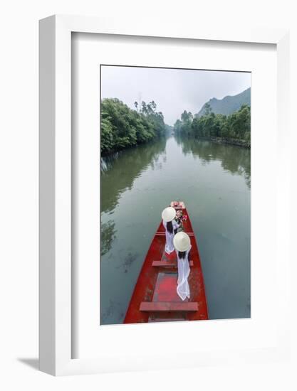 Vietnam, Perfume River. Young Vietnamese Girls on a Boat Going to the Perfume Pagoda (Mr)-Matteo Colombo-Framed Photographic Print