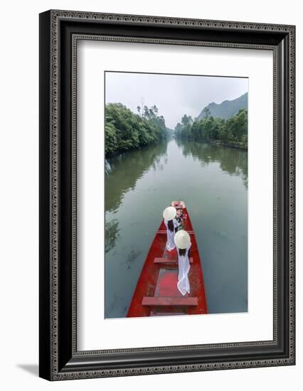 Vietnam, Perfume River. Young Vietnamese Girls on a Boat Going to the Perfume Pagoda (Mr)-Matteo Colombo-Framed Photographic Print