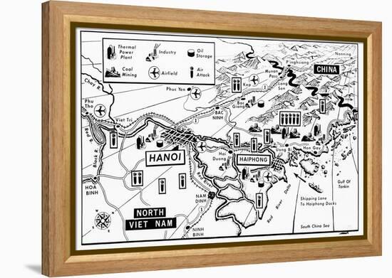 Vietnam War Target Map-Associated Press-Framed Premier Image Canvas