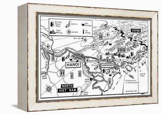 Vietnam War Target Map-Associated Press-Framed Premier Image Canvas