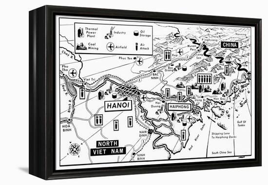 Vietnam War Target Map-Associated Press-Framed Premier Image Canvas