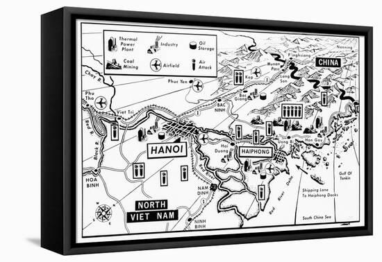 Vietnam War Target Map-Associated Press-Framed Premier Image Canvas