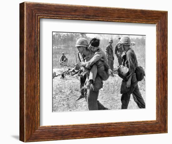 Vietnam War U.S. Aid Enemy Wounded-Horst Faas-Framed Photographic Print