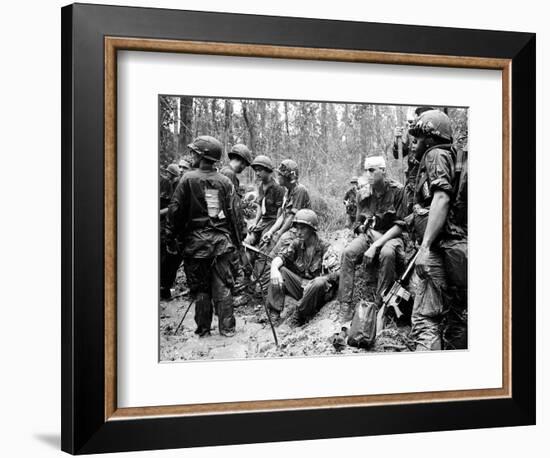 Vietnam War - U.S. Army Zone D-Henri Huet-Framed Photographic Print