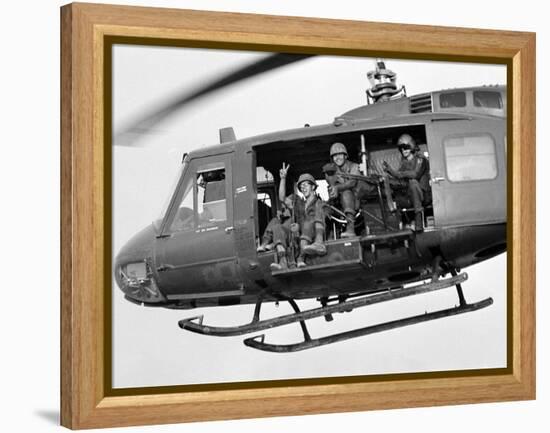 Vietnam War U.S. GI Peace Sign-Associated Press-Framed Premier Image Canvas