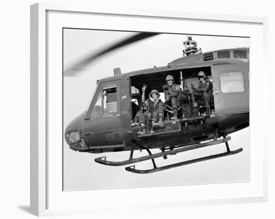 Vietnam War U.S. GI Peace Sign-Associated Press-Framed Photographic Print