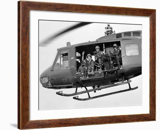 Vietnam War U.S. GI Peace Sign-Associated Press-Framed Photographic Print