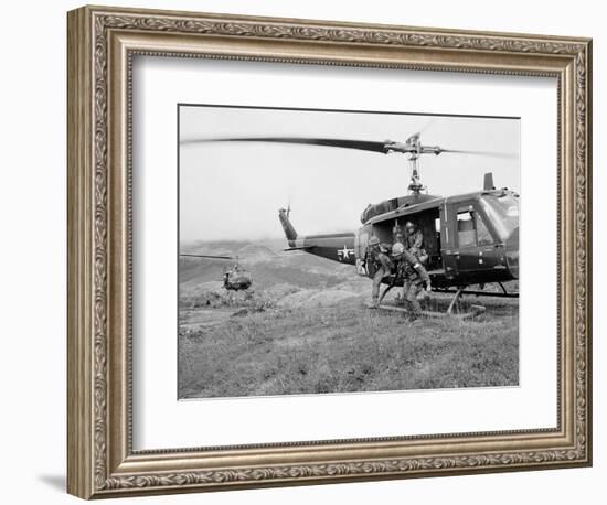 Vietnam War U.S. Troops HU1 Huey-Rick Merron-Framed Photographic Print