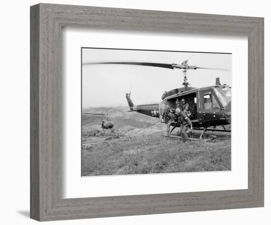 Vietnam War U.S. Troops HU1 Huey-Rick Merron-Framed Photographic Print