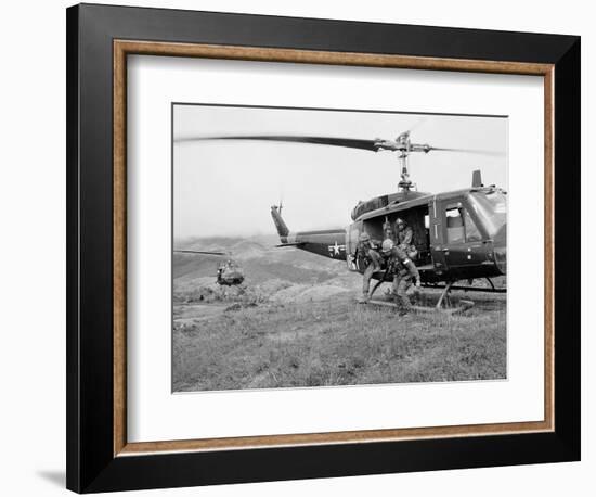 Vietnam War U.S. Troops HU1 Huey-Rick Merron-Framed Photographic Print