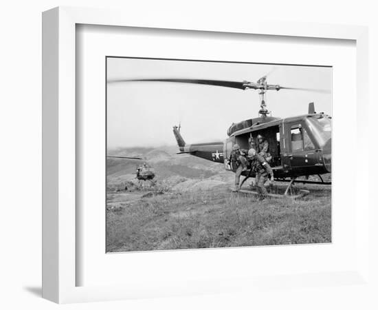 Vietnam War U.S. Troops HU1 Huey-Rick Merron-Framed Photographic Print