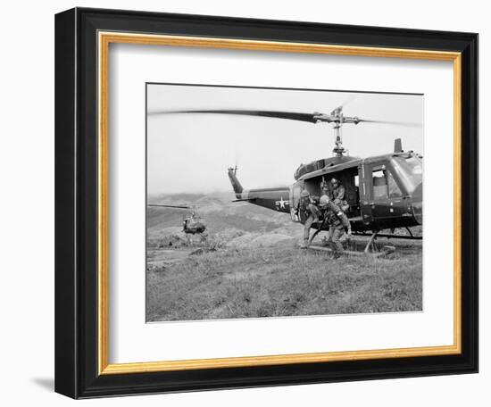 Vietnam War U.S. Troops HU1 Huey-Rick Merron-Framed Photographic Print