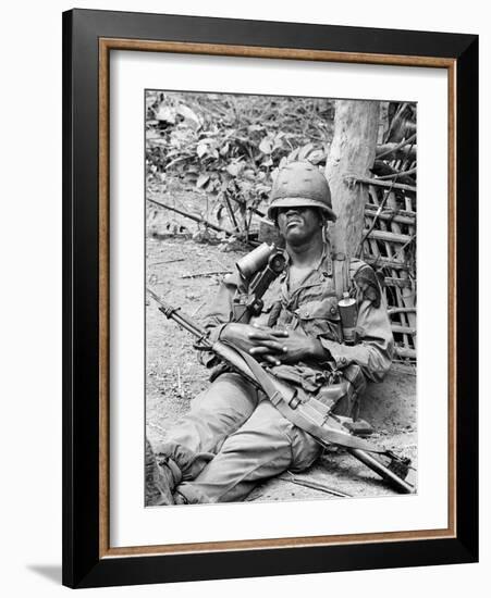 Vietnam War US at Ease-Henri Huet-Framed Photographic Print