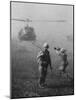 Vietnam War US Helicopter Landing-Henri Huet-Mounted Photographic Print