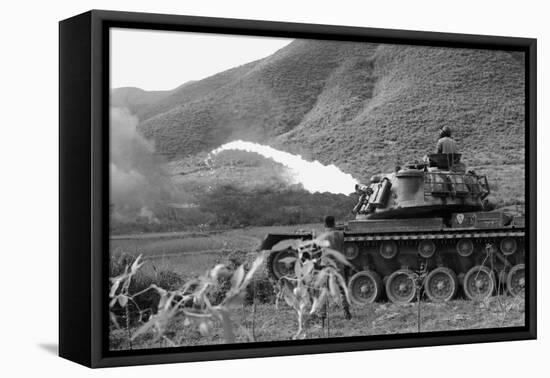 Vietnam War. Us Marine Corps Flame Thrower Tank in Action, Ca. 1966-null-Framed Stretched Canvas