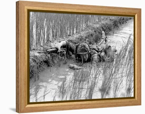 Vietnam War US Troops-Henri Huet-Framed Premier Image Canvas