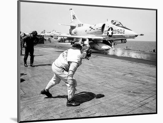 Vietnam War USS Intrepid Skyhawk-Henri Huet-Mounted Photographic Print