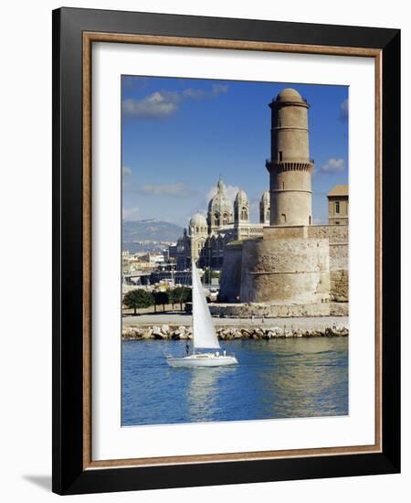 Vieux Port, Fort St. Jean, Marseille, Provence, France, Europe-John Miller-Framed Photographic Print