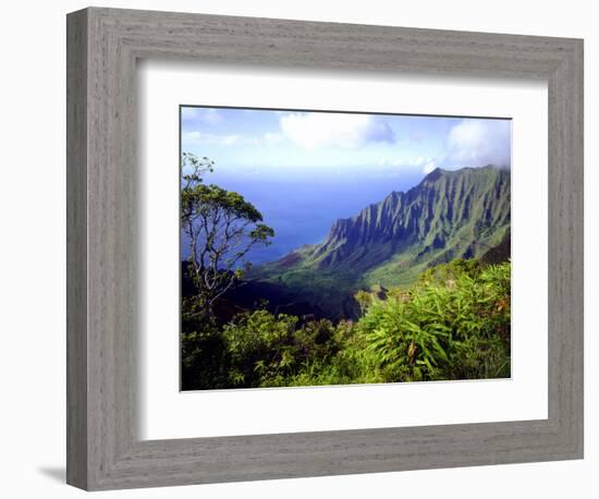 View Above the Na Pali Coast, Kauai, Hawaii, USA-Christopher Talbot Frank-Framed Photographic Print