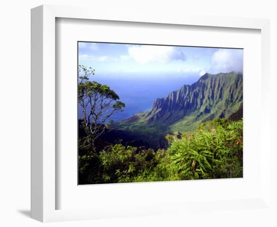 View Above the Na Pali Coast, Kauai, Hawaii, USA-Christopher Talbot Frank-Framed Photographic Print