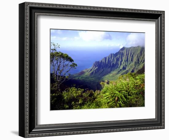 View Above the Na Pali Coast, Kauai, Hawaii, USA-Christopher Talbot Frank-Framed Photographic Print