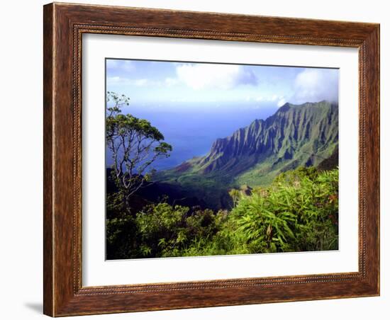 View Above the Na Pali Coast, Kauai, Hawaii, USA-Christopher Talbot Frank-Framed Photographic Print