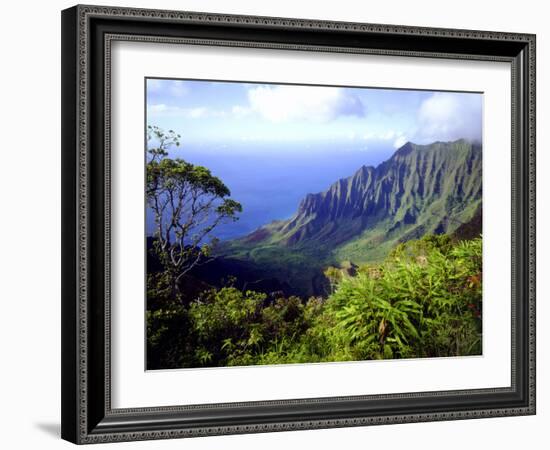 View Above the Na Pali Coast, Kauai, Hawaii, USA-Christopher Talbot Frank-Framed Photographic Print