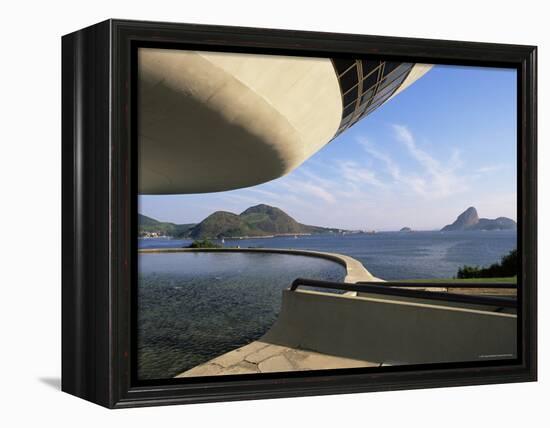 View Across Bay to Rio from Museo De Arte Contemporanea, by Oscar Niemeyer, Rio De Janeiro, Brazil-Upperhall-Framed Premier Image Canvas